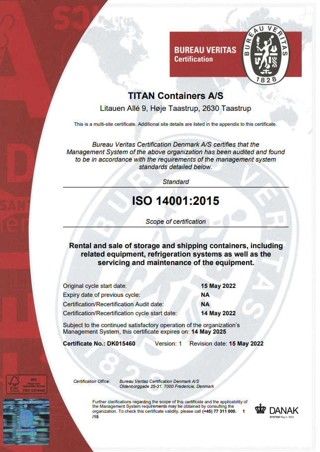 Certificate 14001