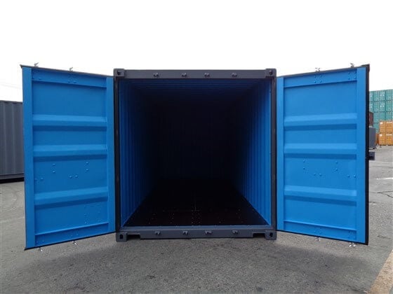 20ft Blue Standard Container opened - TITAN Containers