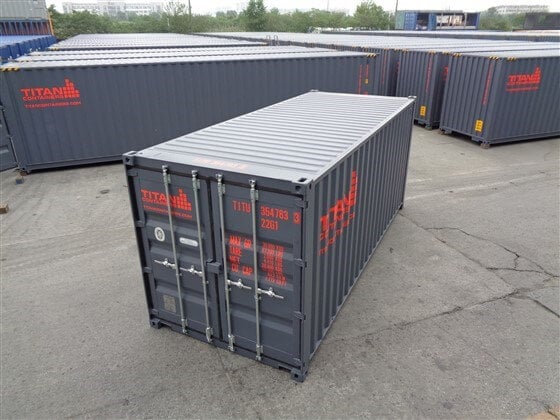 20ft Standard Container grey close - TITAN Containers