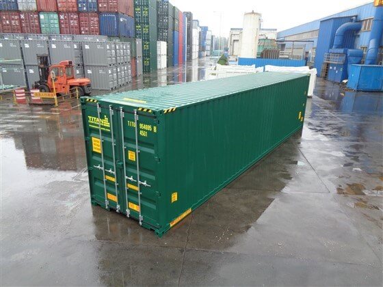 40ft HICUBE Doors in both ends green container - TITAN Containers 