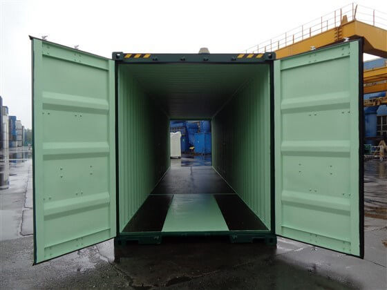 40ft HICUBE Doors in both ends green open - TITAN Containers