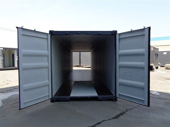 40ft Doors at both ends grey open - TITAN Containers