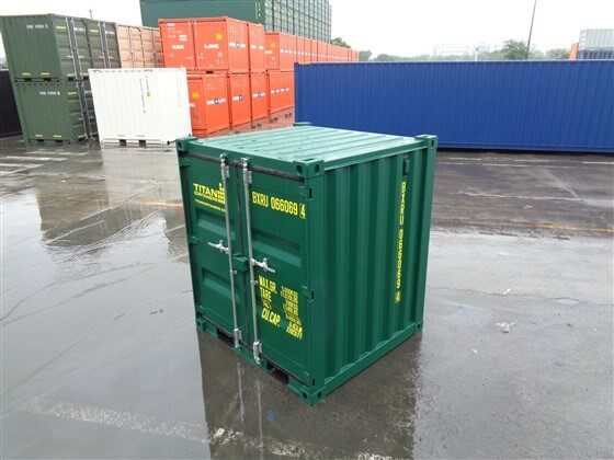 6ft Standard Container closed Green - TITAN Containers