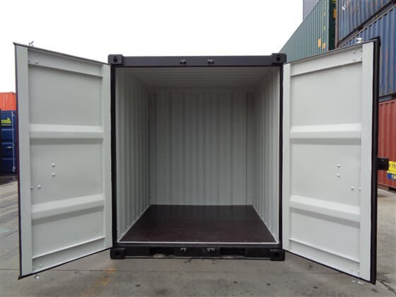 8ft Standard Container black open - TITAN Containers