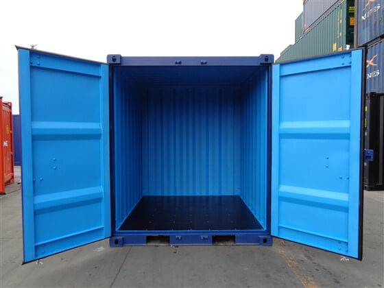 8ft Standard Container blue open - TITAN Containers