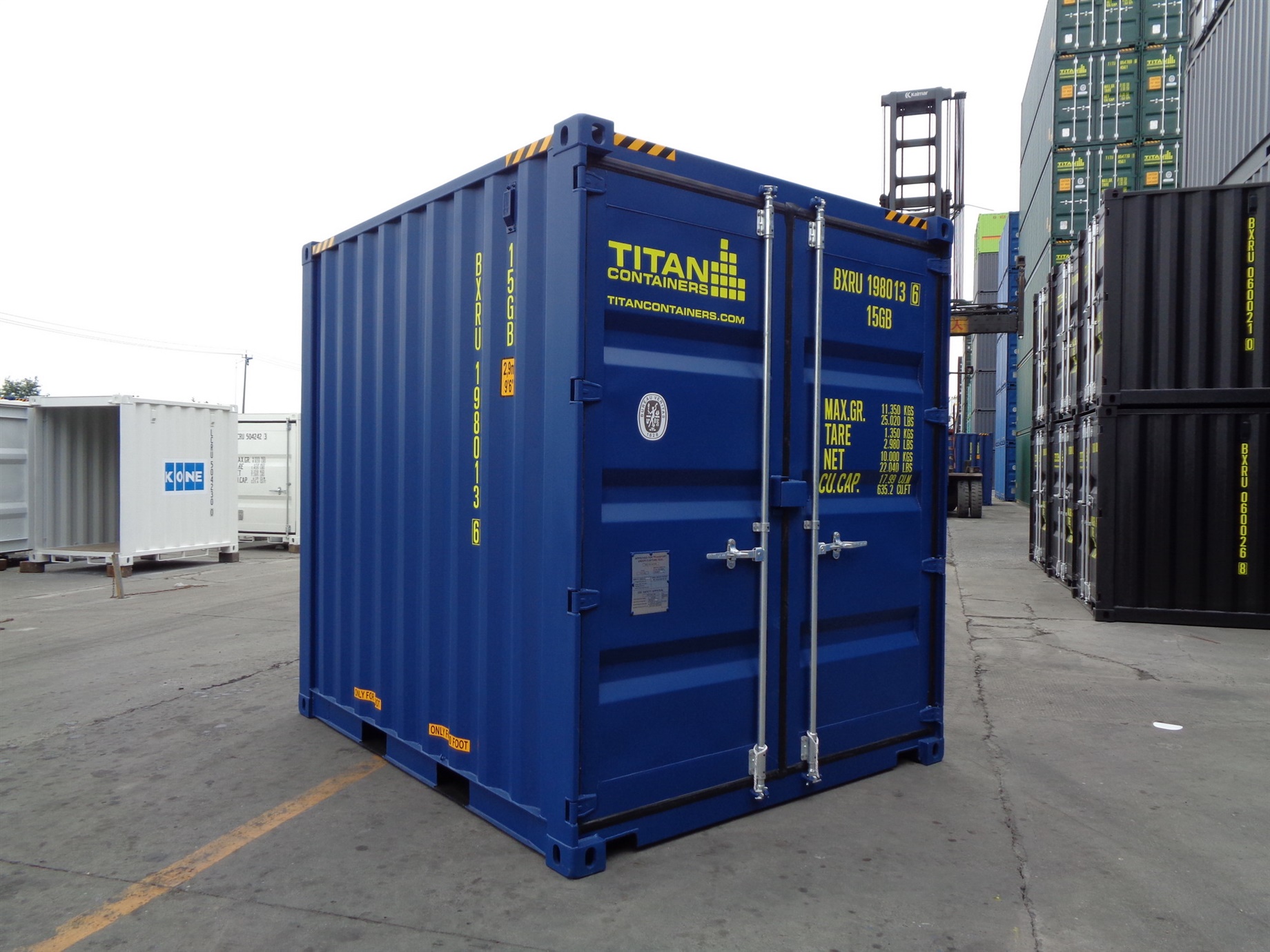 6 8 10 blue HC High Cube doors closed foot storage container TITAN Shiipping Containers
