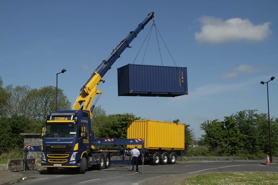 container in the air lift