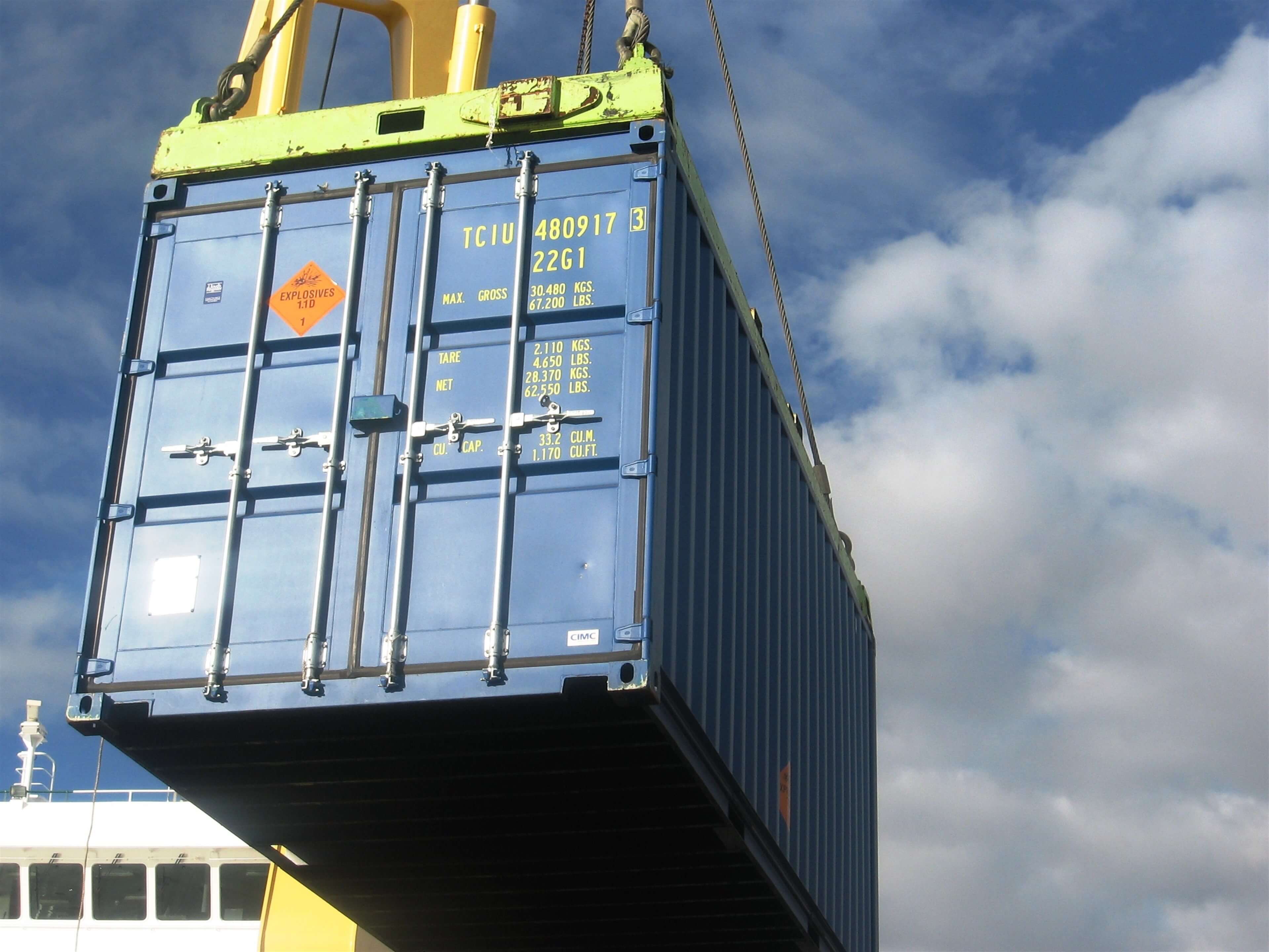 Container on crane