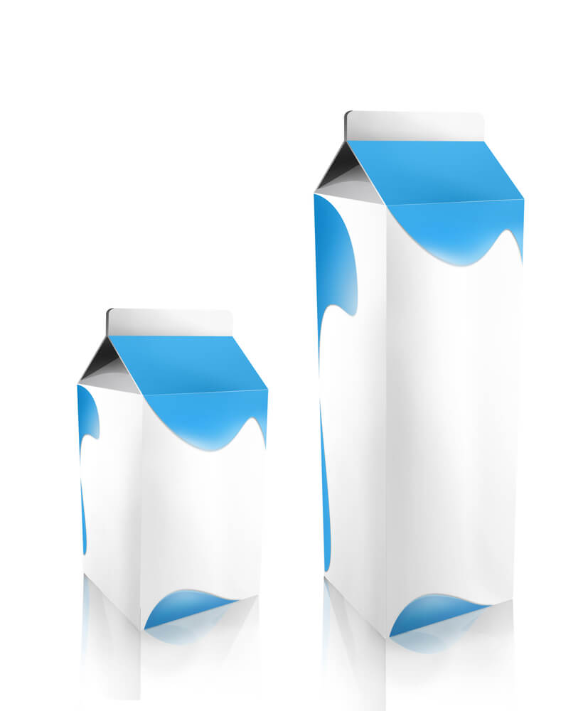 Couple of cartons for beverages isolated over white