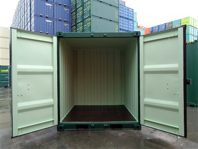 10ft open door container in green - TITAN Containers